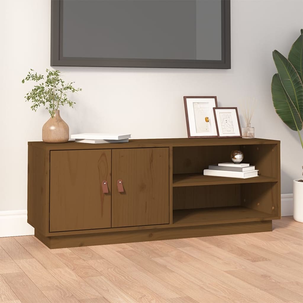 Mobile Porta Tv 105X34X40 Cm In Legno Massello Di Pino