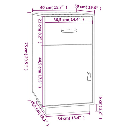 Armadietto Da Scrivania Ambra 40X50X75Cm In Legno Massello Pino
