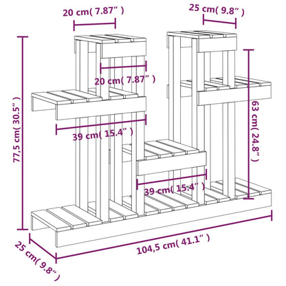 Supporto Per Piante 104,5X25X77,5 Cm In Massello Di Pino