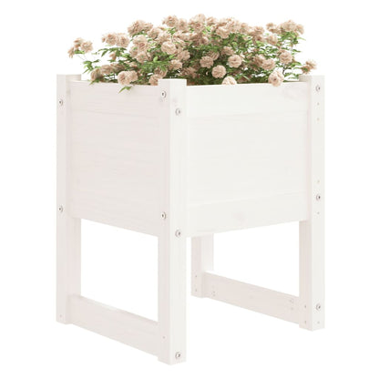Fioriere 2 Pz Bianche 40X40X52,5 Cm In Legno Massello Di Pino Bianco