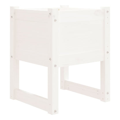 Fioriere 2 Pz Bianche 40X40X52,5 Cm In Legno Massello Di Pino Bianco