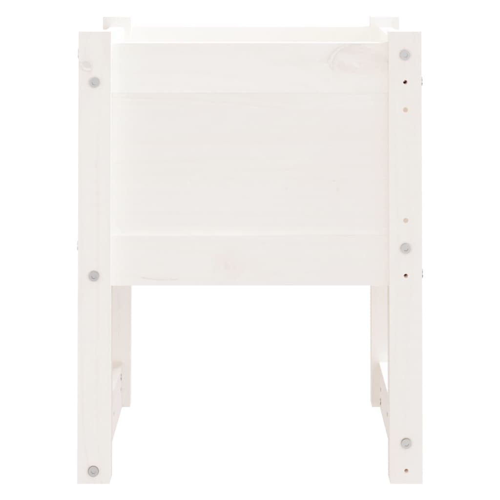 Fioriere 2 Pz Bianche 40X40X52,5 Cm In Legno Massello Di Pino Bianco