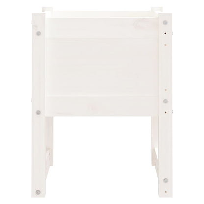 Fioriere 2 Pz Bianche 40X40X52,5 Cm In Legno Massello Di Pino Bianco