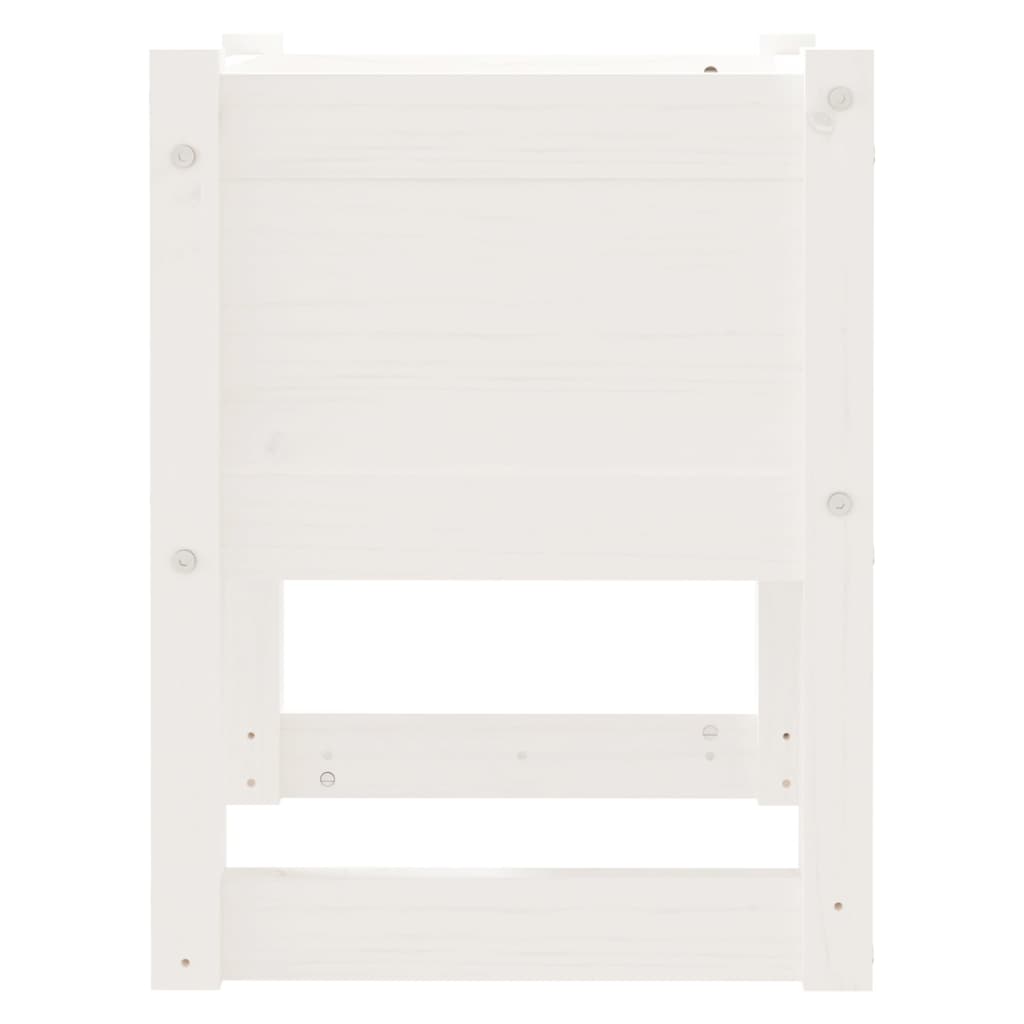 Fioriere 2 Pz Bianche 40X40X52,5 Cm In Legno Massello Di Pino Bianco