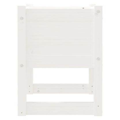 Fioriere 2 Pz Bianche 40X40X52,5 Cm In Legno Massello Di Pino Bianco