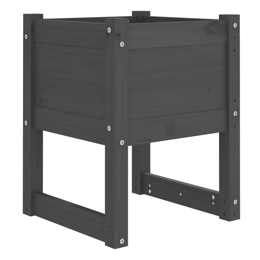Fioriera 40X40X52,5 Cm In Legno Massello Di Pino Grigio