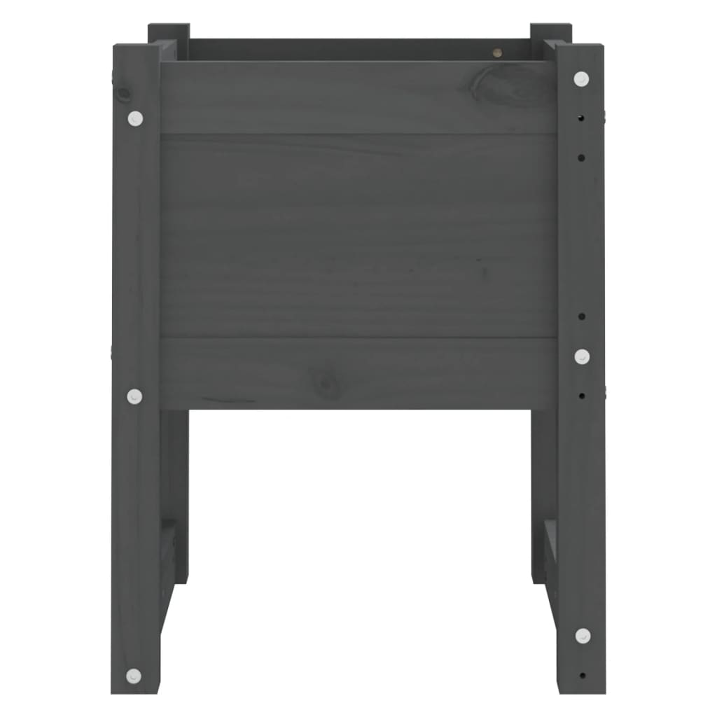 Fioriera 40X40X52,5 Cm In Legno Massello Di Pino Grigio
