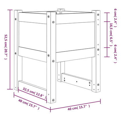 Fioriera 40X40X52,5 Cm In Legno Massello Di Pino Grigio