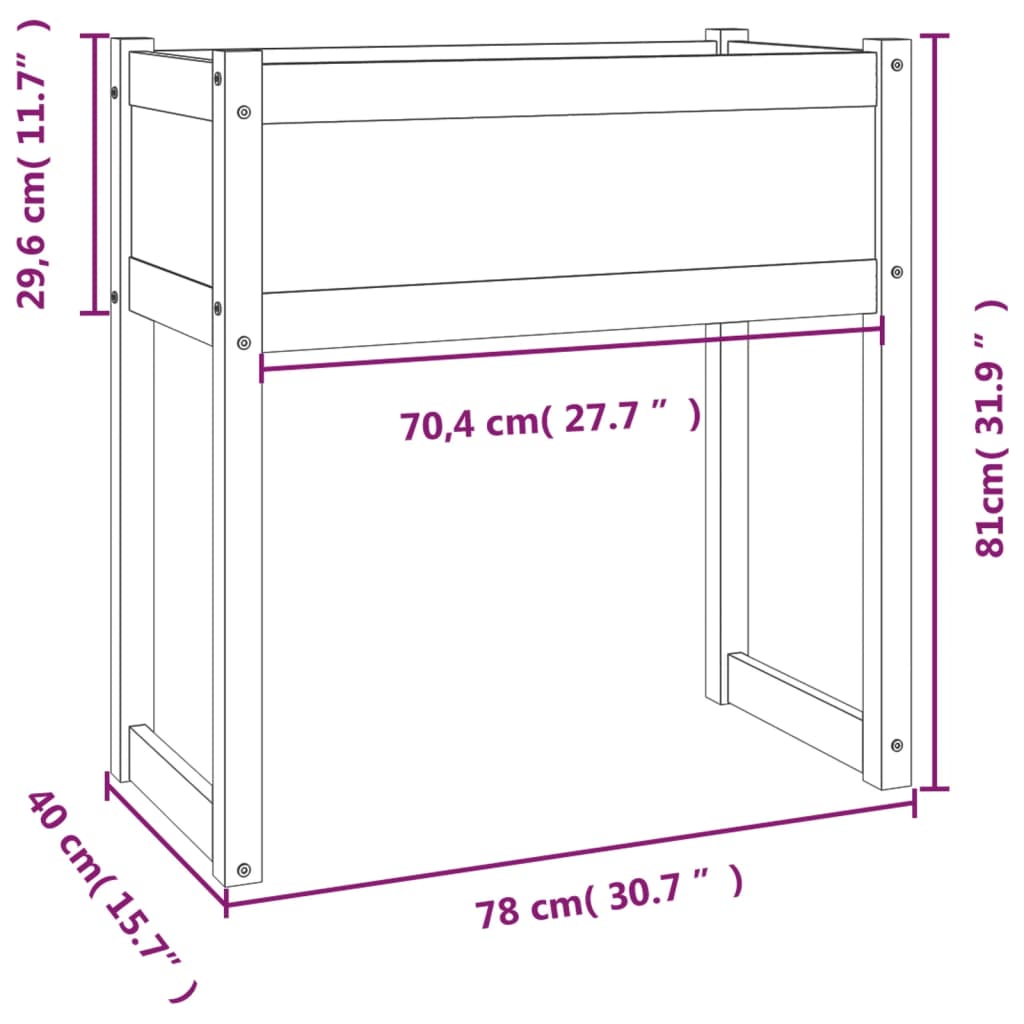 Fioriera 78X40X81 Cm In Legno Massello Di Pino