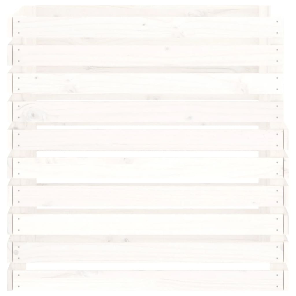 Compostiera Bianca In Legno Massello Di Pino