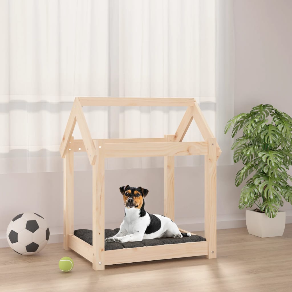 Cuccia Per Cani Bianca In Legno Massello Di Pino
