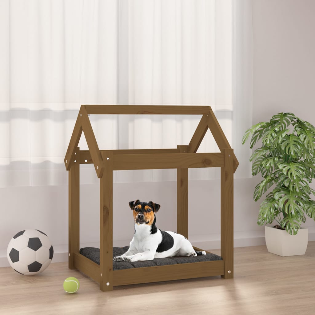 Cuccia Per Cani Bianca In Legno Massello Di Pino