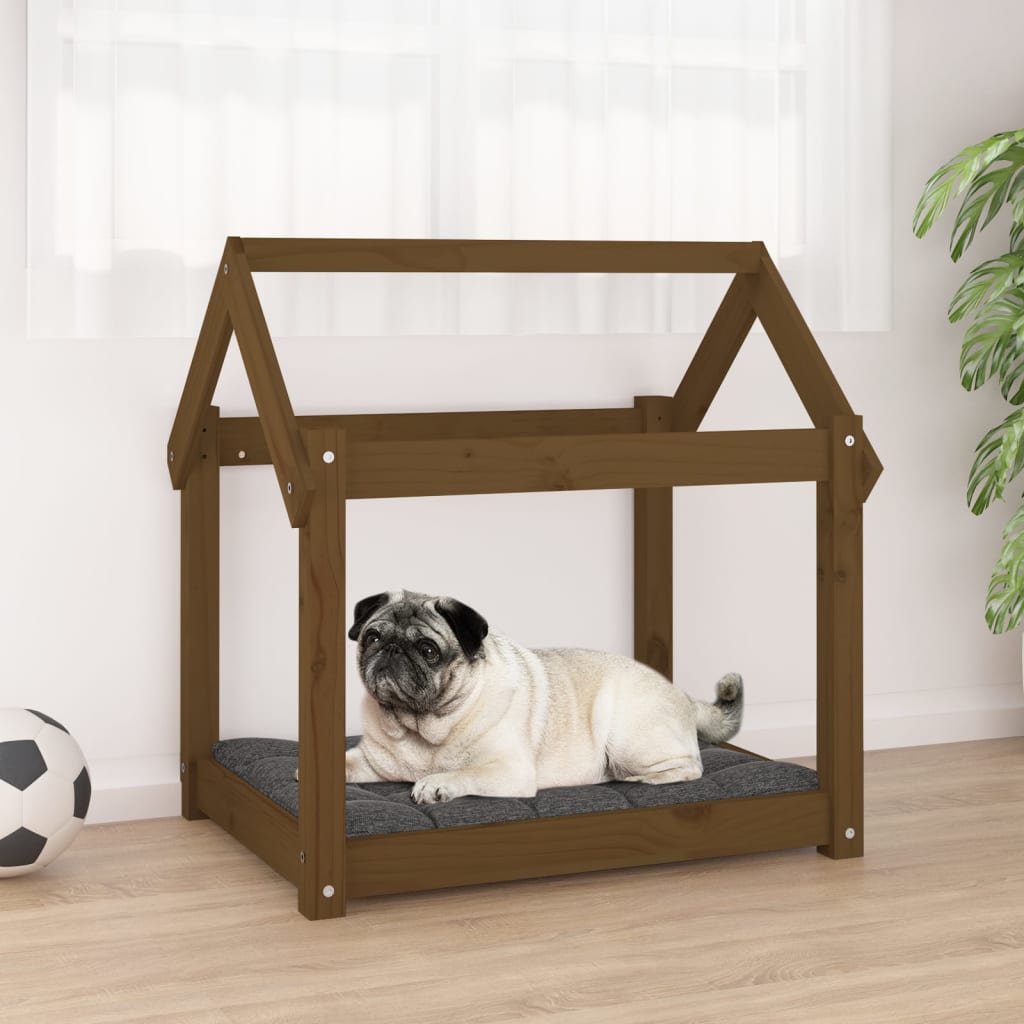 Cuccia Per Cani Bianca In Legno Massello Di Pino