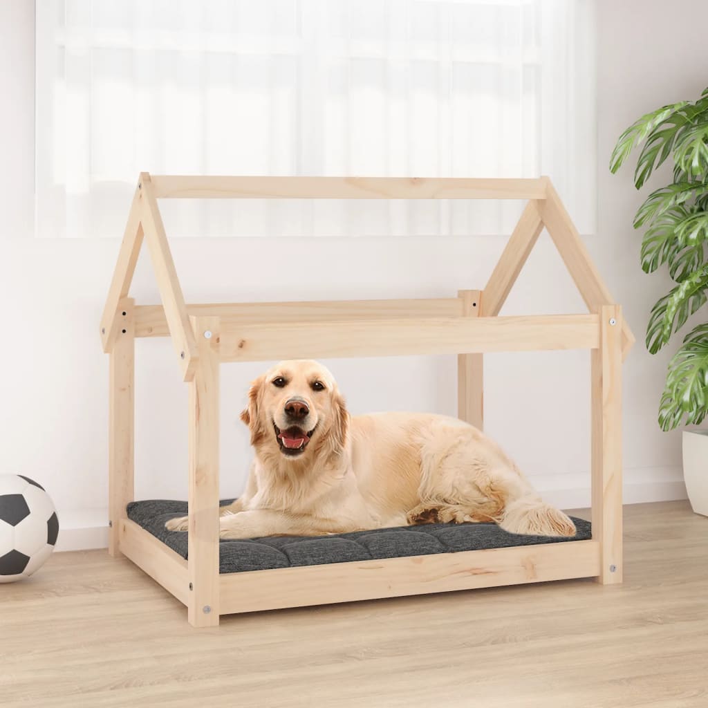 Cuccia Per Cani Bianca In Legno Massello Di Pino