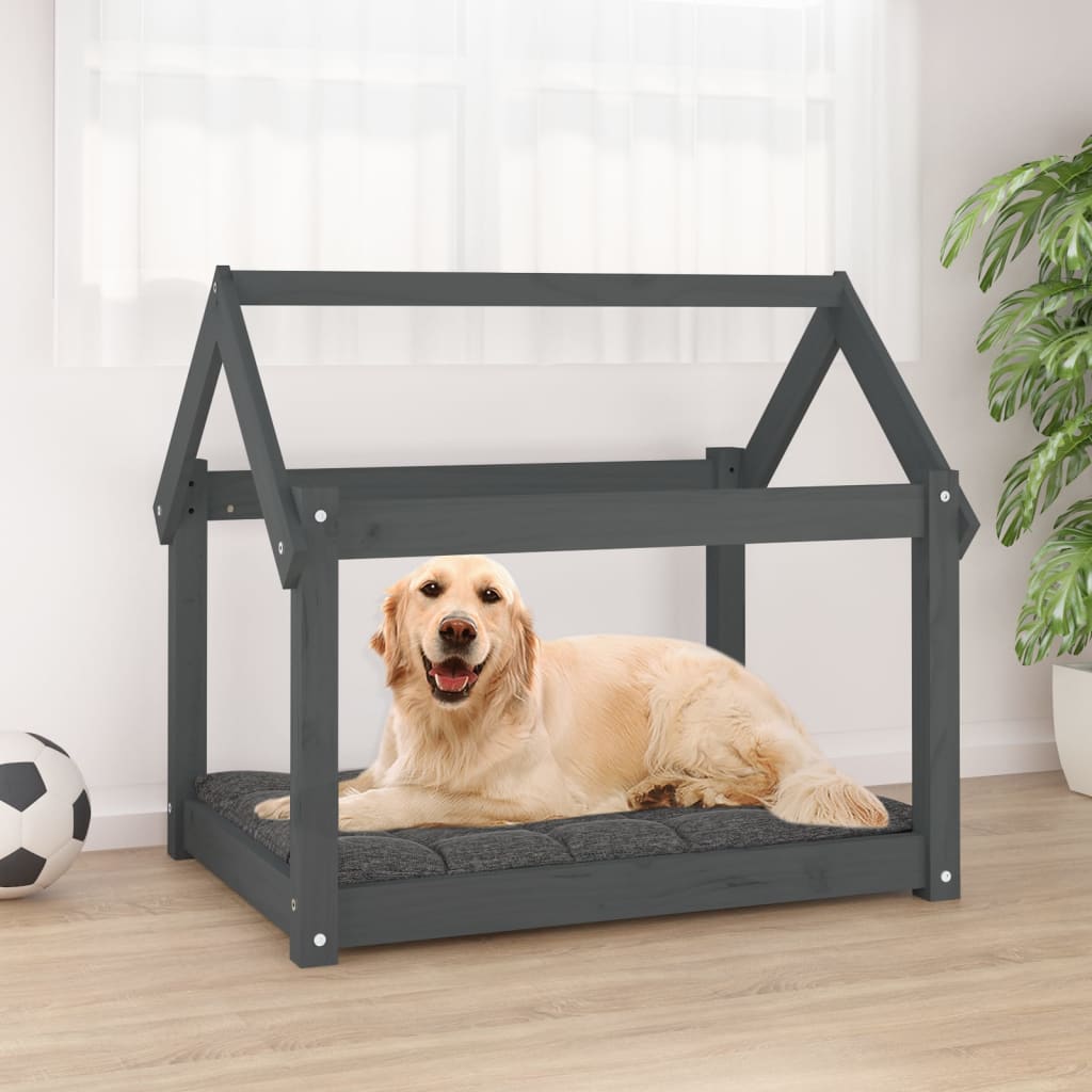 Cuccia Per Cani Bianca In Legno Massello Di Pino