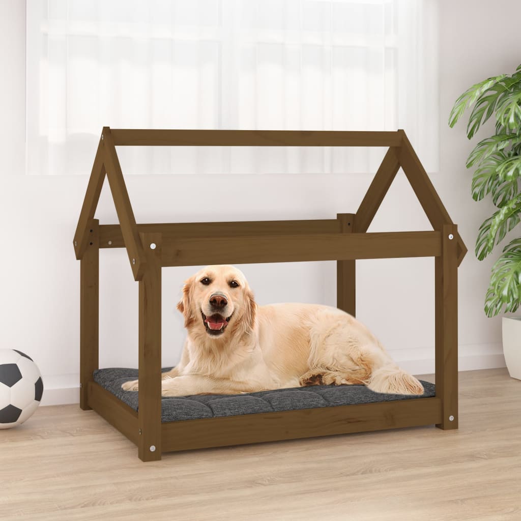 Cuccia Per Cani Bianca In Legno Massello Di Pino
