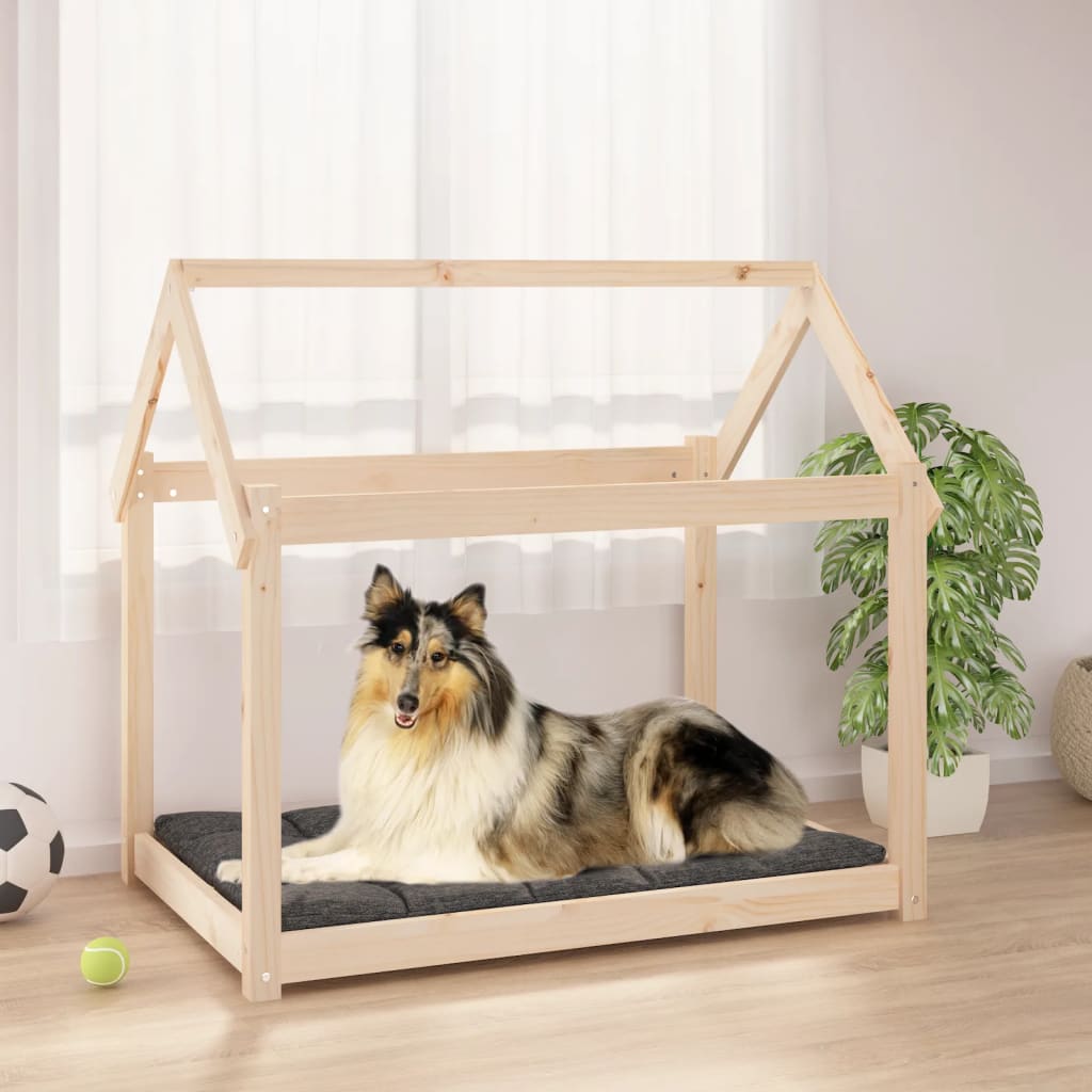Cuccia Per Cani Bianca In Legno Massello Di Pino