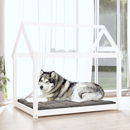 Cuccia Per Cani Bianca In Legno Massello Di Pino