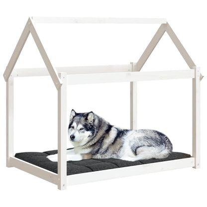Cuccia Per Cani Bianca In Legno Massello Di Pino