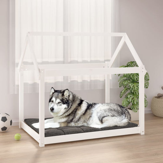 Cuccia Per Cani Bianca In Legno Massello Di Pino