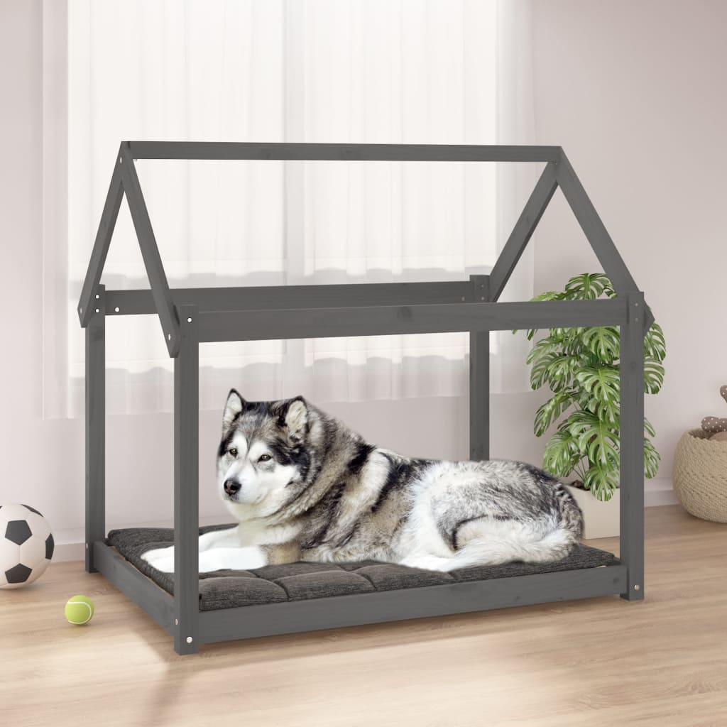 Cuccia Per Cani Bianca In Legno Massello Di Pino