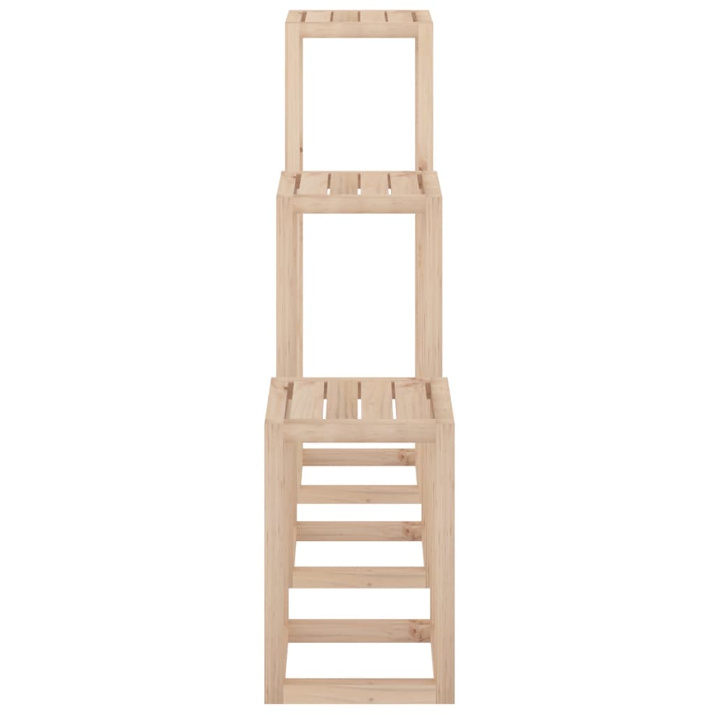 Set Supporti Per Piante 3 Pz In Legno Massello Di Pino