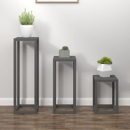 Set Supporti Per Piante 3 Pz In Legno Massello Di Pino