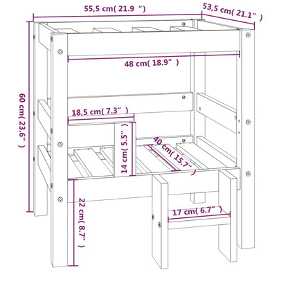 Cuccia Per Cani 55,5X53,5X60Cm In Legno Massello Di Pino