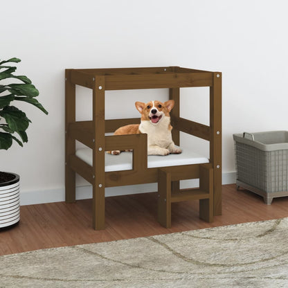 Cuccia Per Cani 55,5X53,5X60Cm In Legno Massello Di Pino