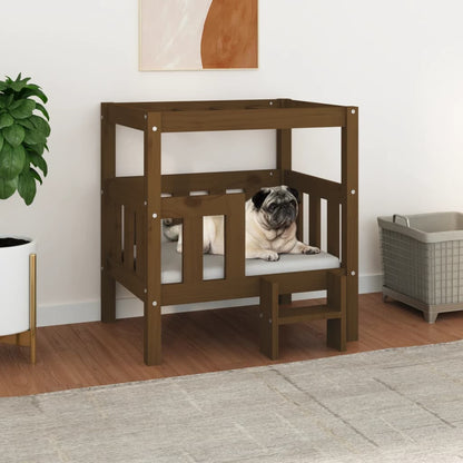 Cuccia Per Cani 55,5X53,5X60Cm In Legno Massello Di Pino