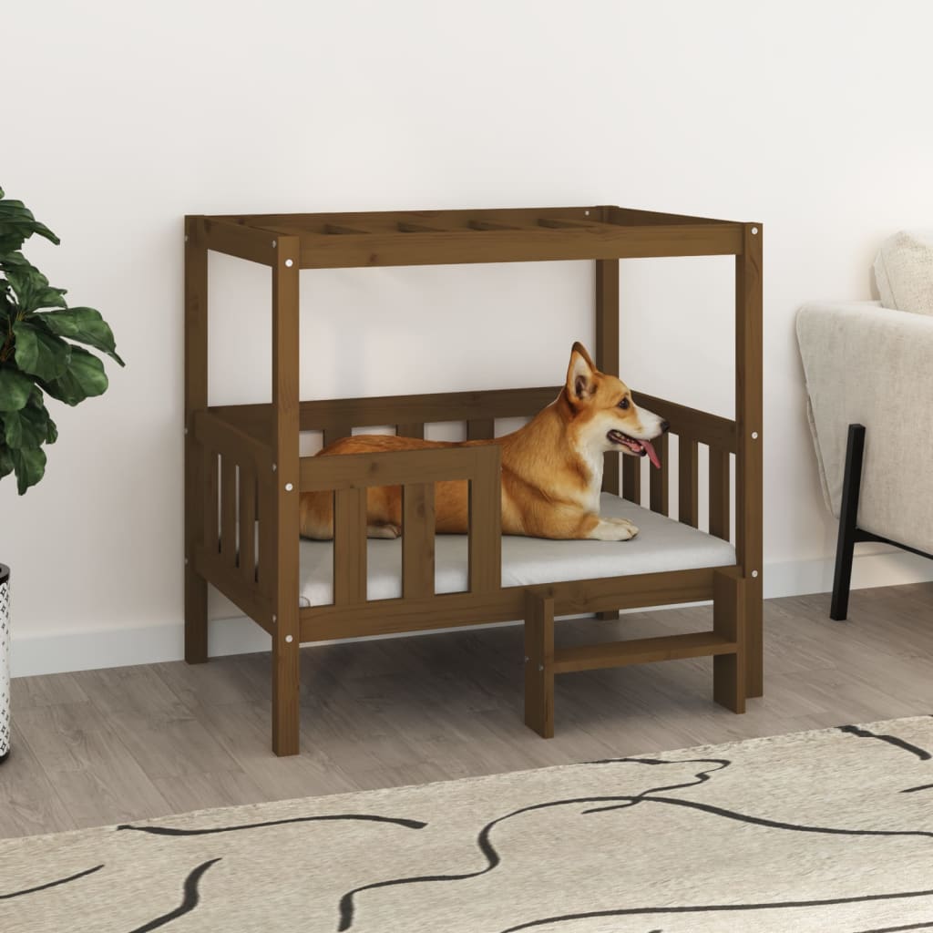 Cuccia Per Cani 55,5X53,5X60Cm In Legno Massello Di Pino