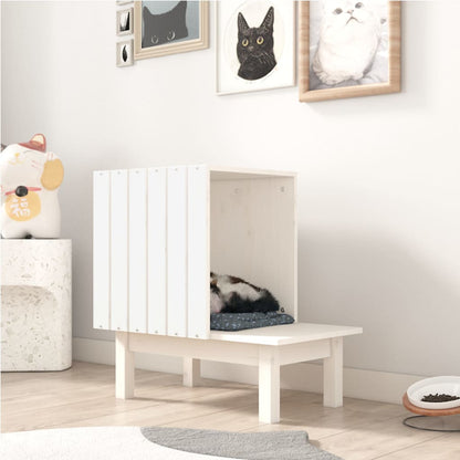 Casetta Per Gatti 60X36X60 Cm In Legno Massello Di Pino