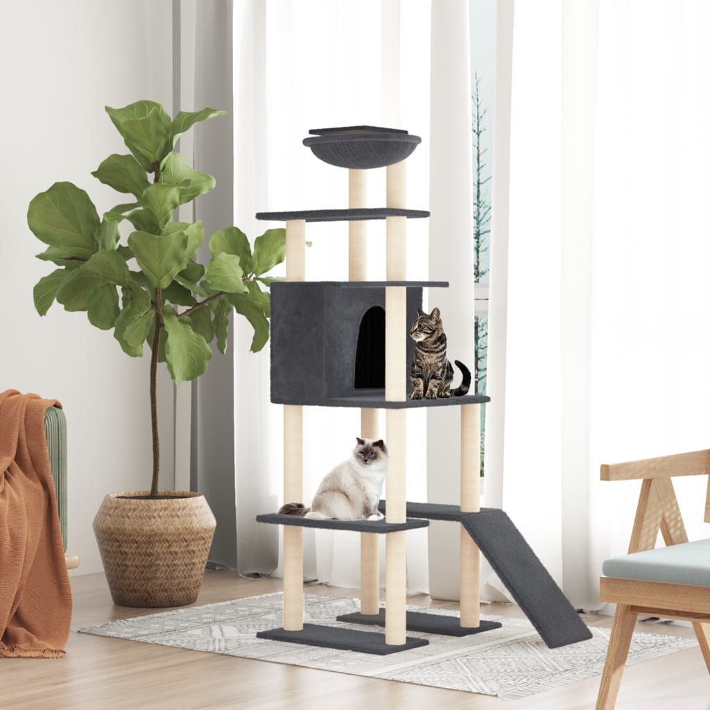 Albero Per Gatti Con Tiragraffi In Sisal 166 Cm