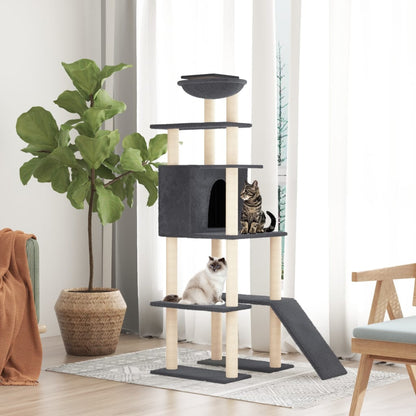 Albero Per Gatti Con Tiragraffi In Sisal 166 Cm