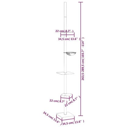 Albero Per Gatti Da Pavimento A Soffitto 263,5-289,5 Cm