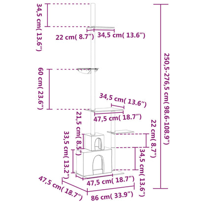 Albero Per Gatti Pavimento Soffitto 250,5-276,5 Cm