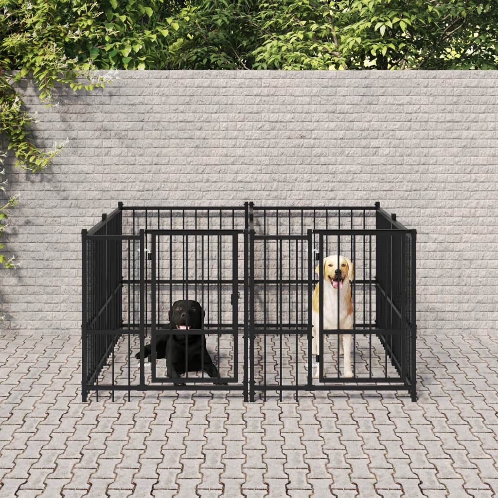 Gabbia Per Cani Da Esterno In Acciaio 5,63 M²