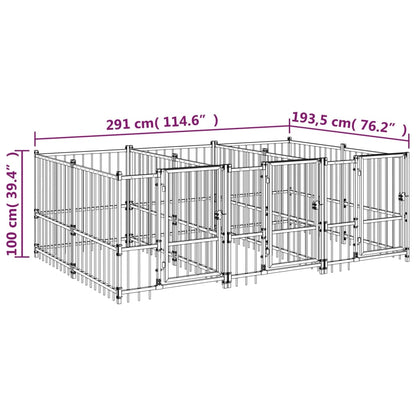 Gabbia Per Cani Da Esterno In Acciaio 5,63 M²