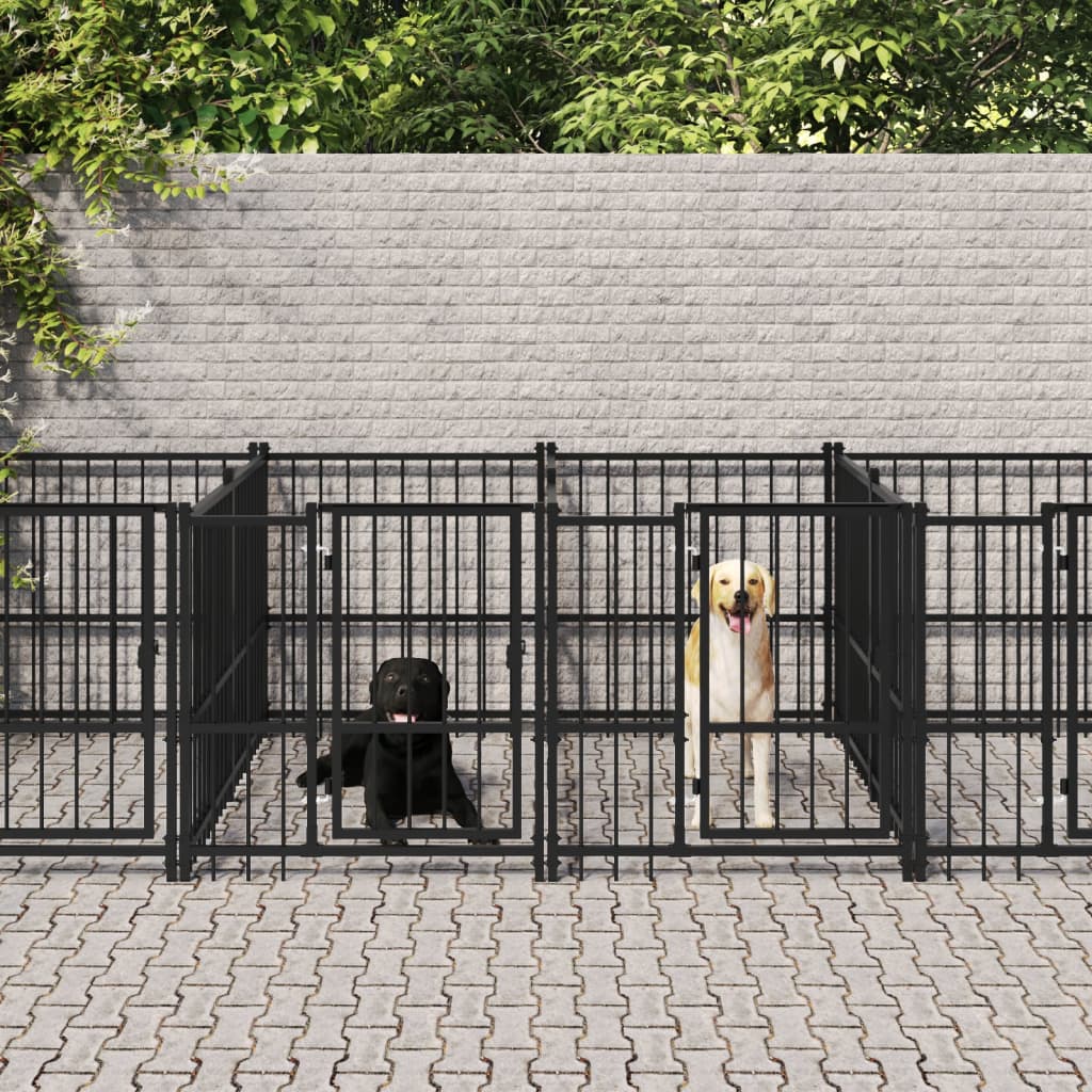 Gabbia Per Cani Da Esterno In Acciaio 5,63 M²