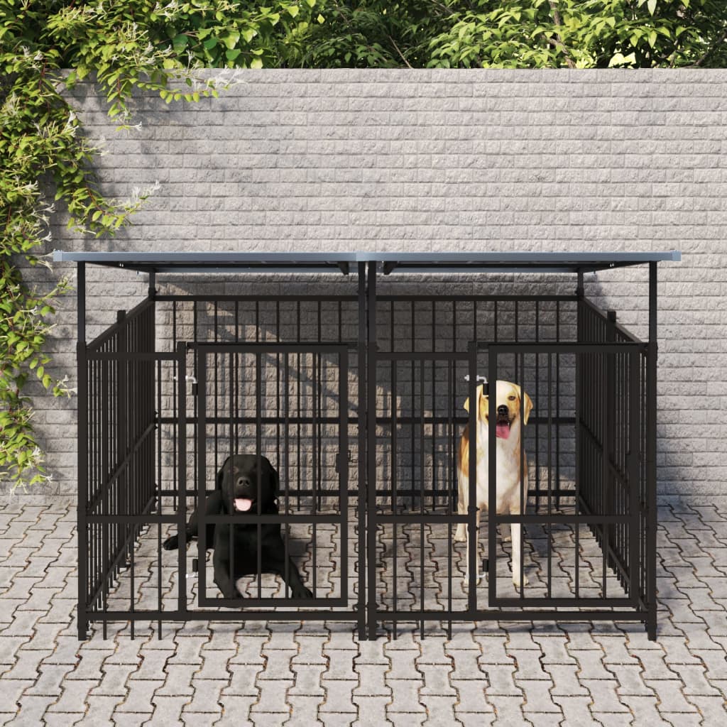 Gabbia Per Cani Da Esterno In Acciaio 5,63 M²