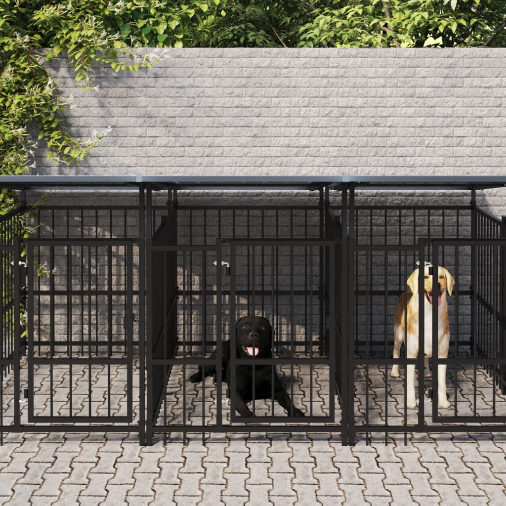 Gabbia Per Cani Da Esterno In Acciaio 5,63 M²