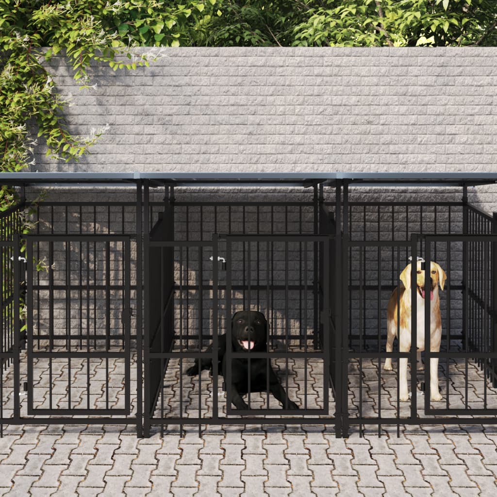 Gabbia Per Cani Da Esterno In Acciaio 5,63 M²
