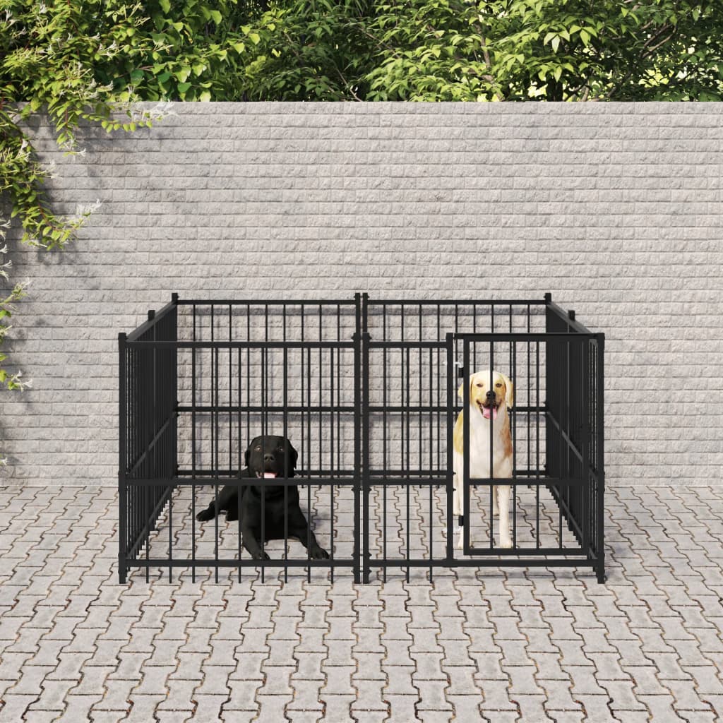 Gabbia Per Cani Da Esterno In Acciaio 15,02 M²