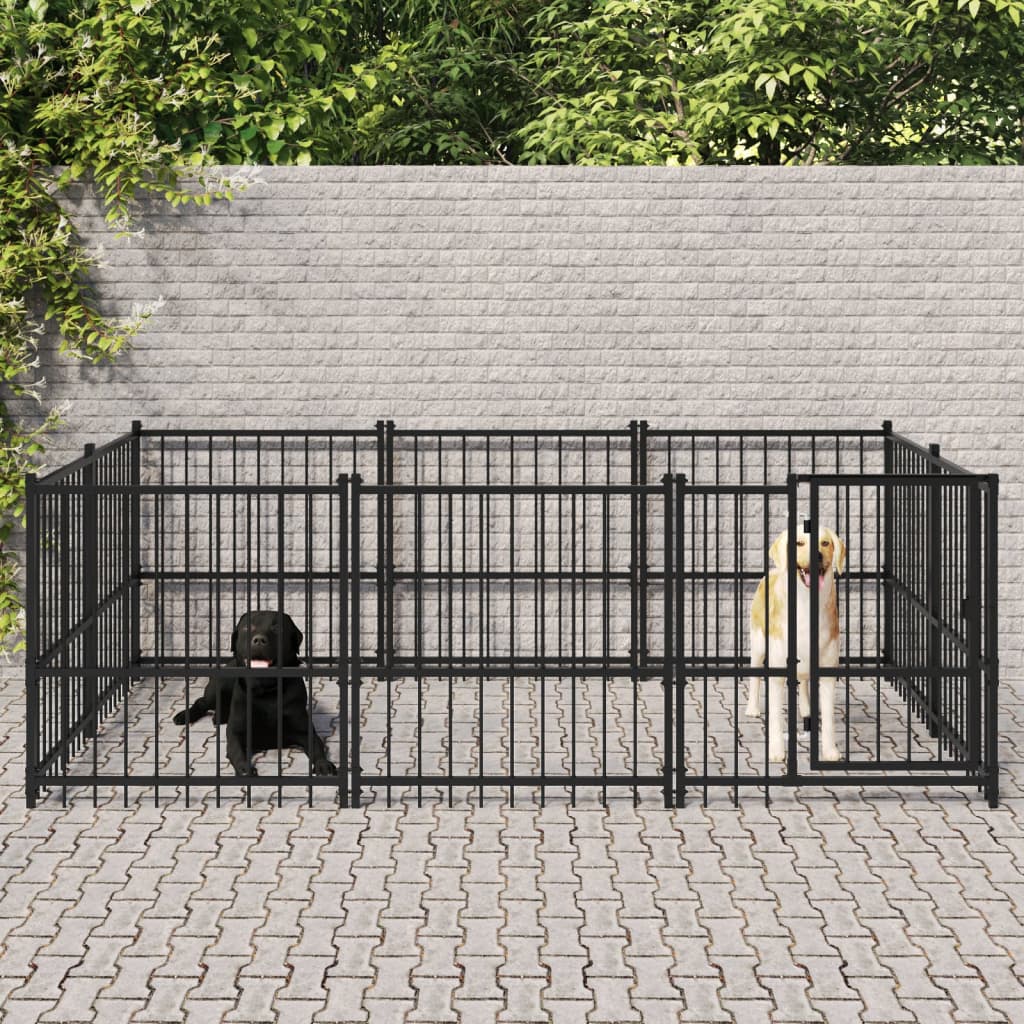 Gabbia Per Cani Da Esterno In Acciaio 15,02 M²