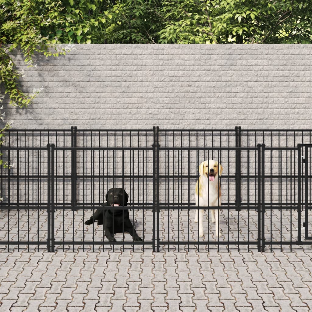 Gabbia Per Cani Da Esterno In Acciaio 15,02 M²