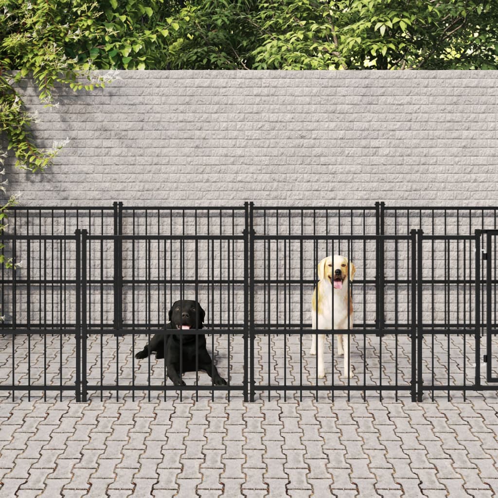 Gabbia Per Cani Da Esterno In Acciaio 15,02 M²