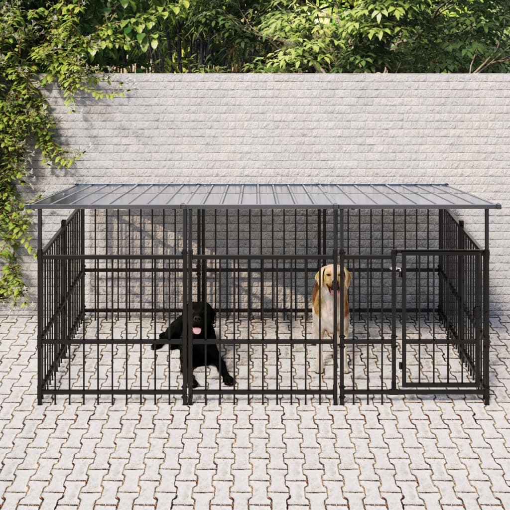 Gabbia Per Cani Da Esterno In Acciaio 15,02 M²
