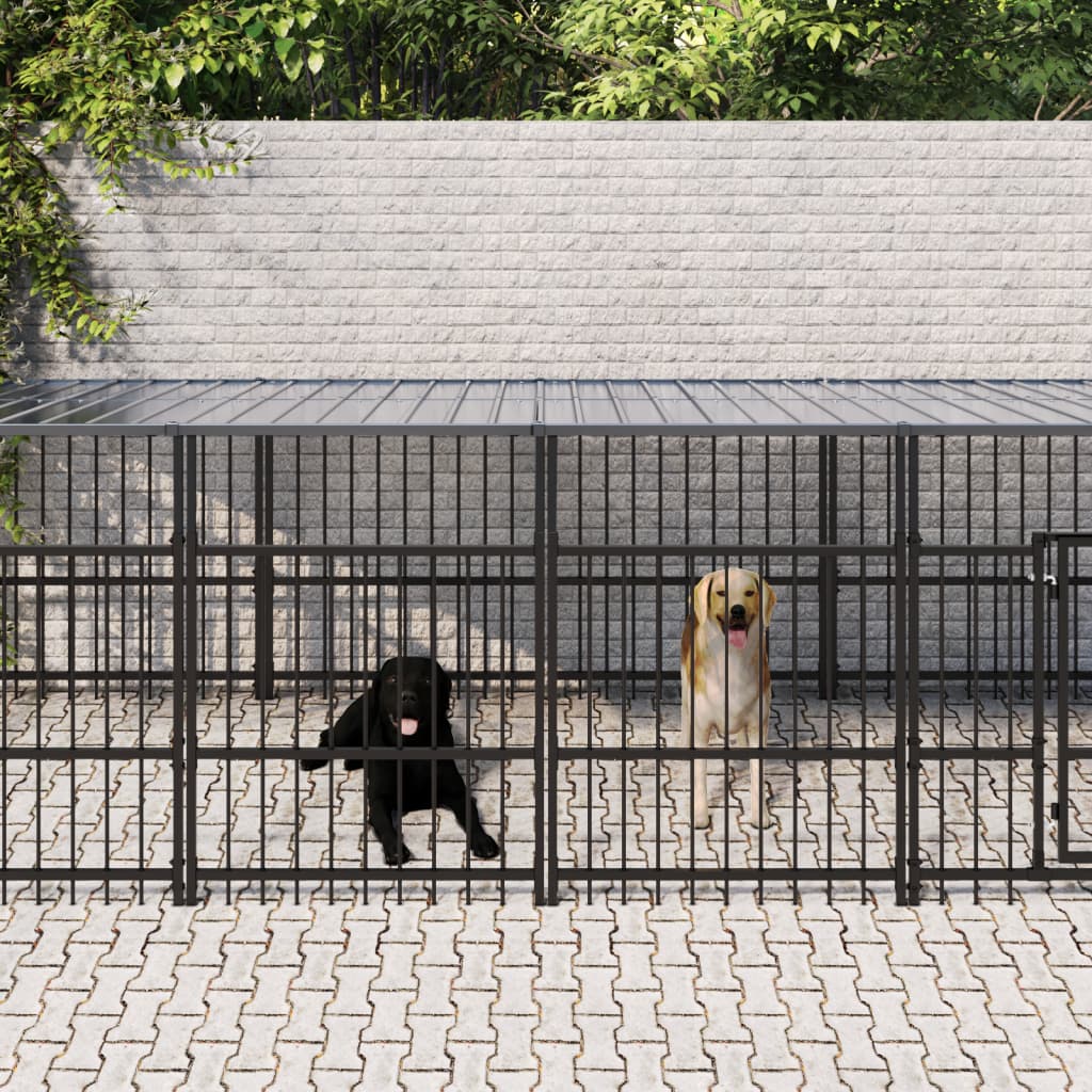 Gabbia Per Cani Da Esterno In Acciaio 15,02 M²