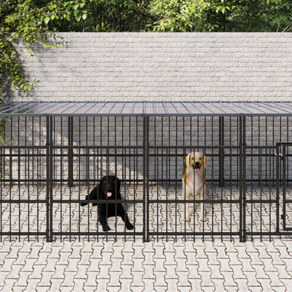 Gabbia Per Cani Da Esterno In Acciaio 15,02 M²