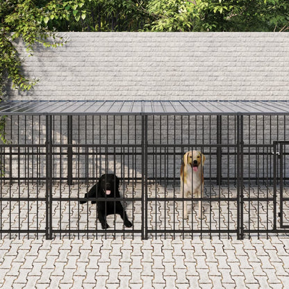 Gabbia Per Cani Da Esterno In Acciaio 15,02 M²